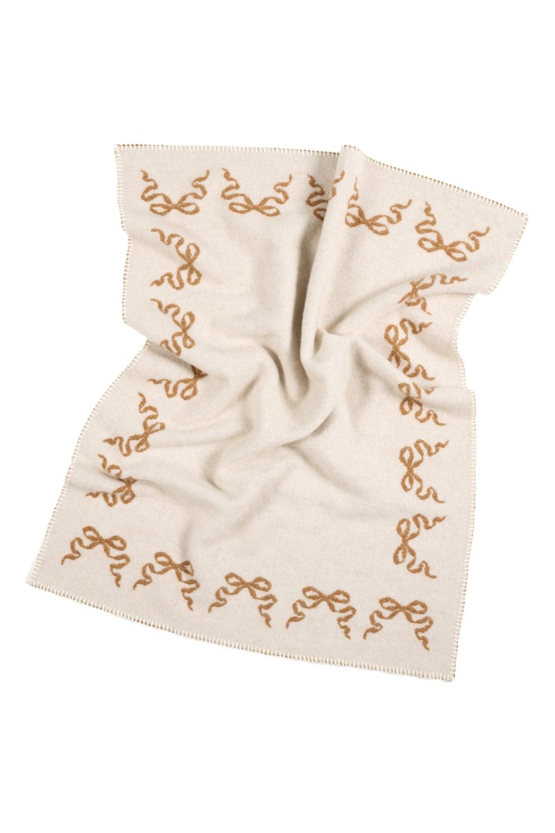 Плед из мериноса Shrimps x Bini с бантиком