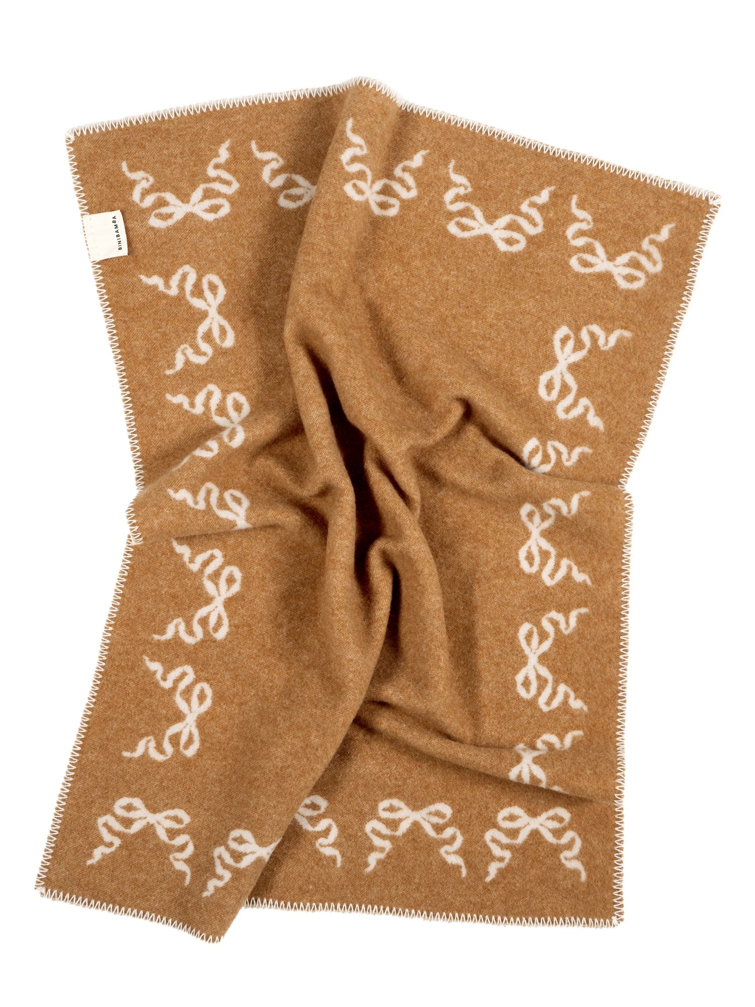 Плед из мериноса Shrimps x Bini с бантиком